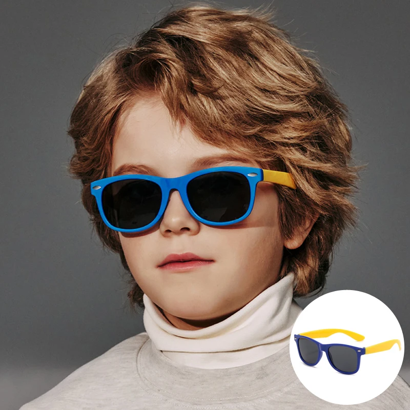 Gafas de sol no polarizadas para niños y niños, gafas de sol flexibles para exteriores, protección ocular para niñas, gafas UV400 de moda