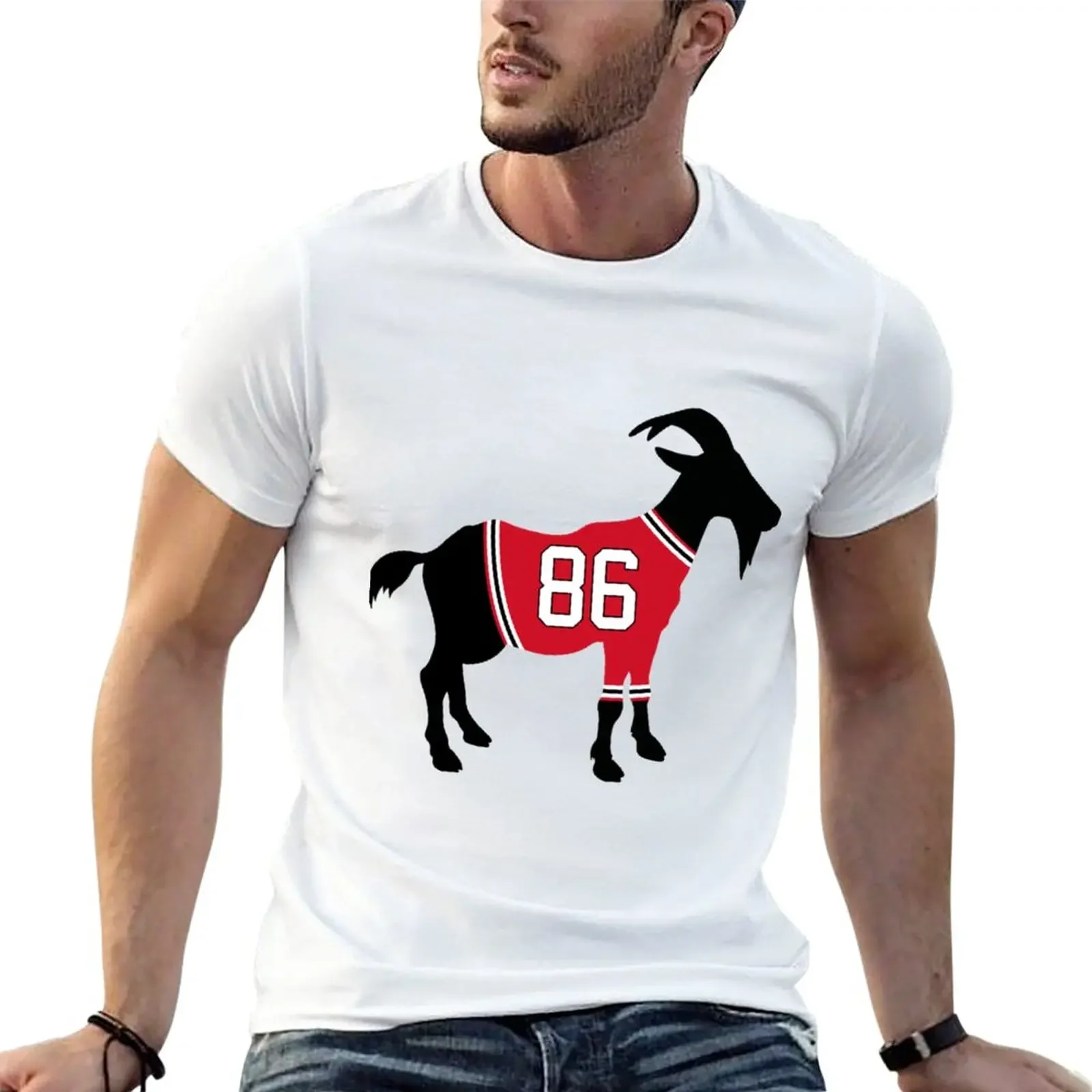 

Jack Hughes GOAT T-Shirt hippie clothes Short sleeve tee summer clothes Short sleeve tee men