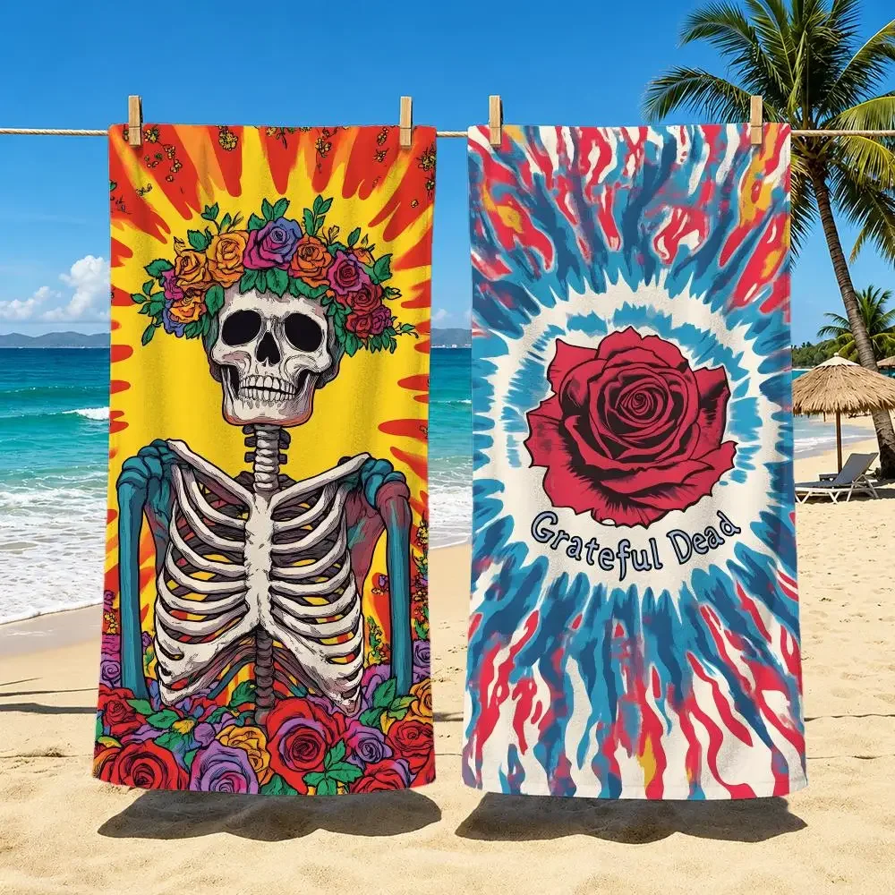 Band Grateful Dead Towel Towel Soft Pool Gift For Travel Gym Shower Cool Camping Quick Dry Sports  Large Beach Towel