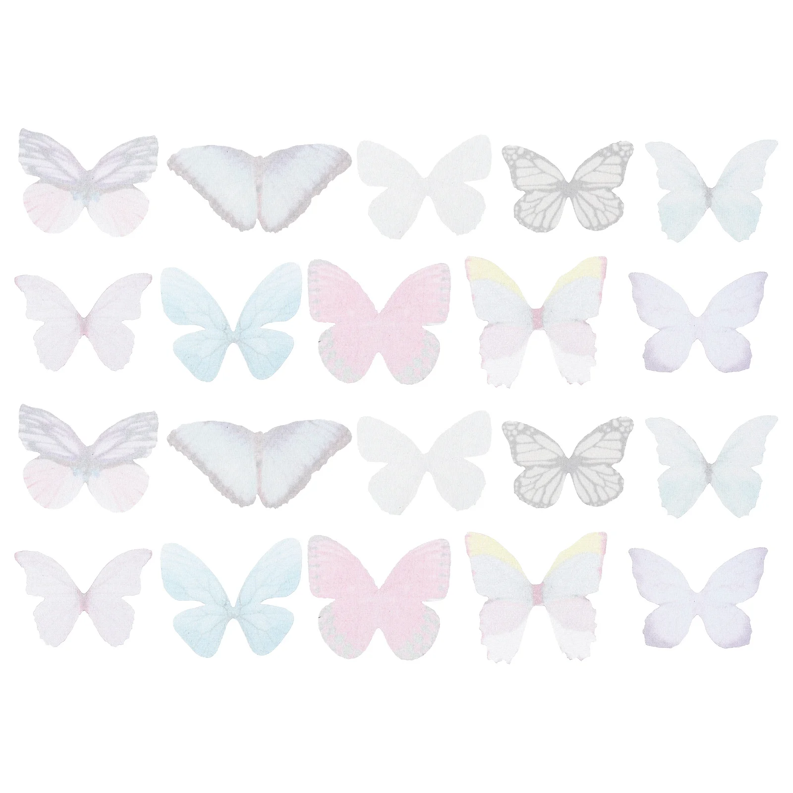 

20Pcs Multicolor Butterflies Hair Decoration 3D Double Layers Gauze DIY Accessories Necklaces Clothes Earings Decor
