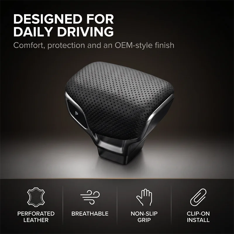 4M1713139F Auto Gear Shift Knob Cover Perforated LHD For Audi A4 B9 A5 Q7 Q5 2016 2017 2018 2019 2