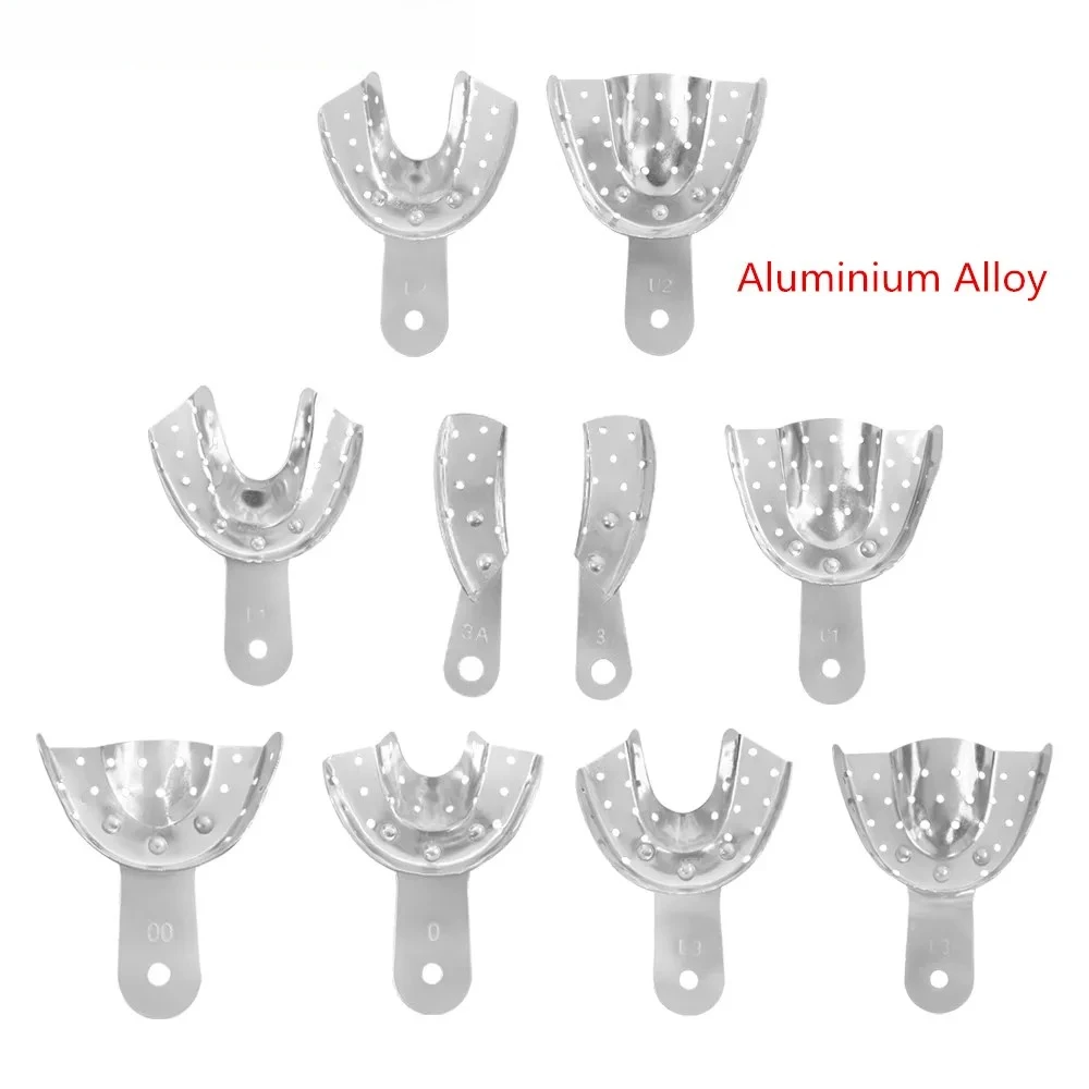 

10Pairs Aluminium Alloy Dental Impression Trays Metal Dental Tray Holder For Dentists Dentistry Teeth Denture Instruments Tools