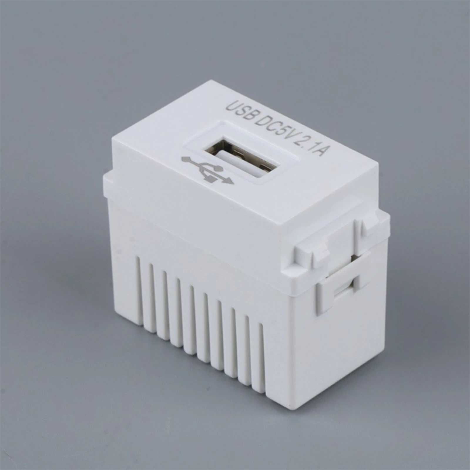 USB Wall Outlet Module 2.1A USB-A Charging Port Module Electrical Accessory Compact Plastic