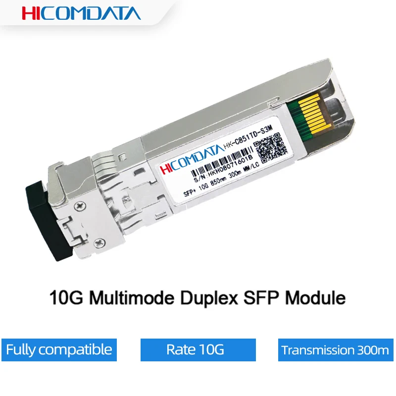 HICOMDATA Fibra Optica Fiber Optic Sfp 10gb Module 10G SFP+ Duplex LC Multi-Mode 850nm 300m SFP Module