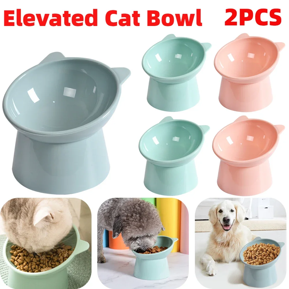 Cuenco de cerámica Diagonal para pies altos, protección Cervical para perros, tazón de agua para bebidas, suministros para mascotas, tazón para gatos, accesorios para mascotas