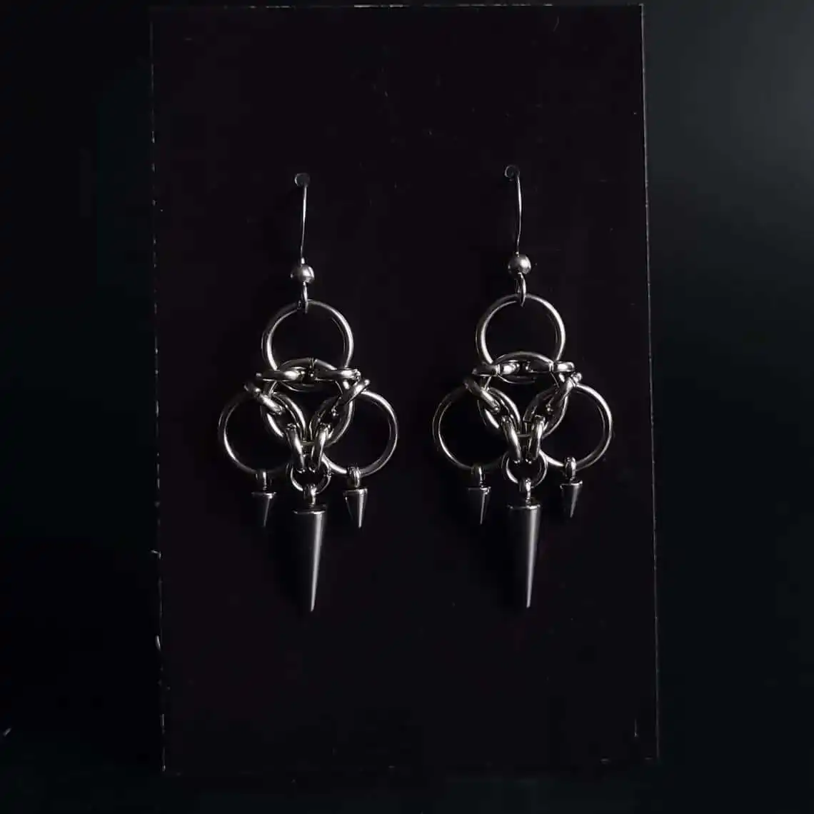 Barbed nail head earring,punk jewelry,goth accessory,rock,taboo,Y2K, design sense,creativity,nail head ear hook,For Women Man