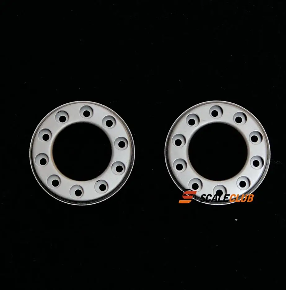 1pair Metal Front Wheel Hub Rim Retainer 1/14  For Tamiya  Lesu For Scania Man Actros Volvo Car Parts Rc Truck Trailer Tipper