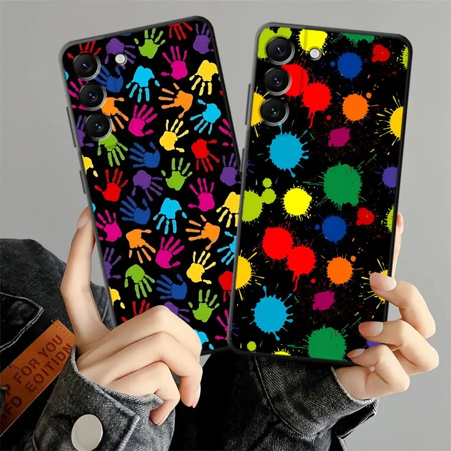 Colorful Ink Splashes Case for Samsung Galaxy A25 A16 A52 A36 A53 A17 A23 A06 A37 A73 A55 A57 A15 Phone Cover A13 A50 A70 A12