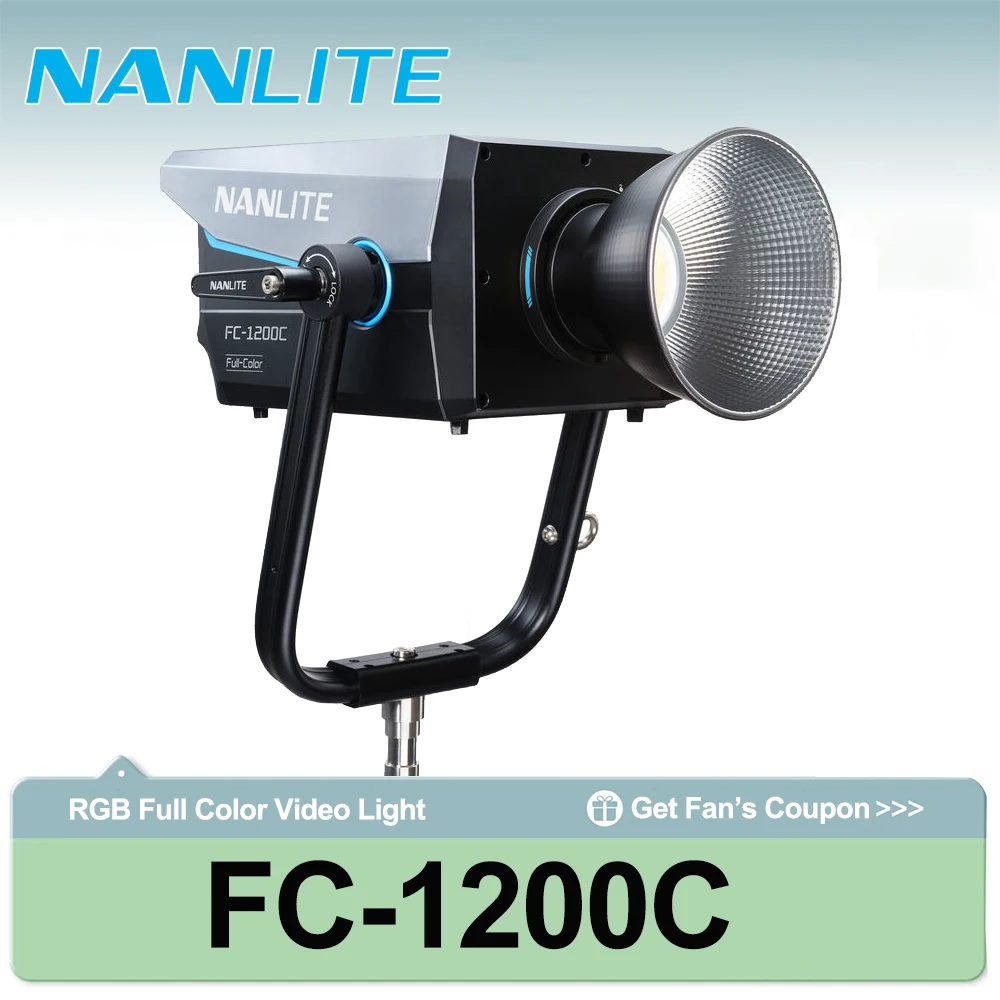 Nanlite FC1200C RGB Full Color Video Light 2400-12000K LED Spotlight CRI95 TLCI94 Built-in 15 Special Effects for Filmmaking