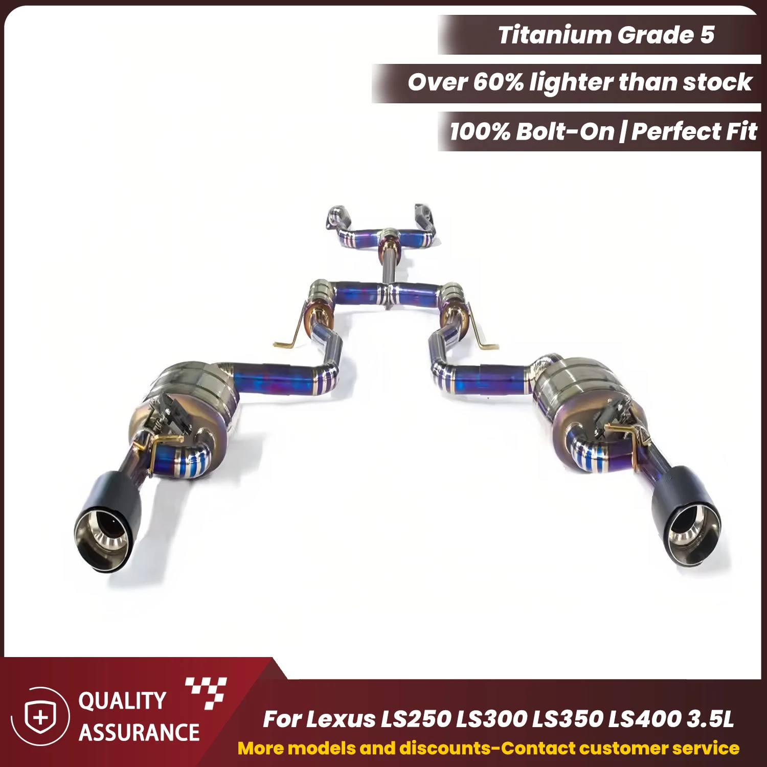 

Valved Sport Sound ECCF TItanium Catback Exhaust For Lexus LS250 LS300 LS350 LS400 3.5L High Performance System