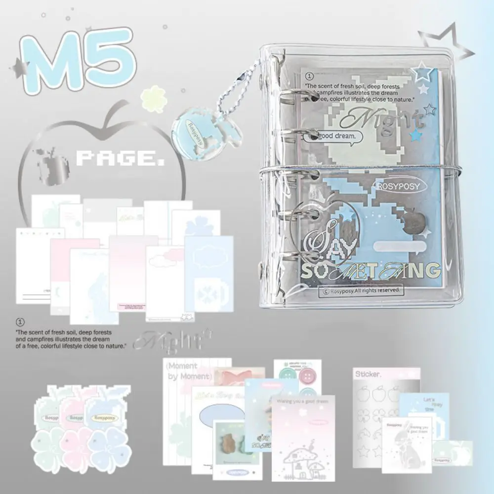 Impara il registro Libro a mano M5 Raccoglitore tascabile Notebook Mini portatile Notebook a fogli mobili Twill Simpatico libro per conti a mano Ragazzi Ragazze