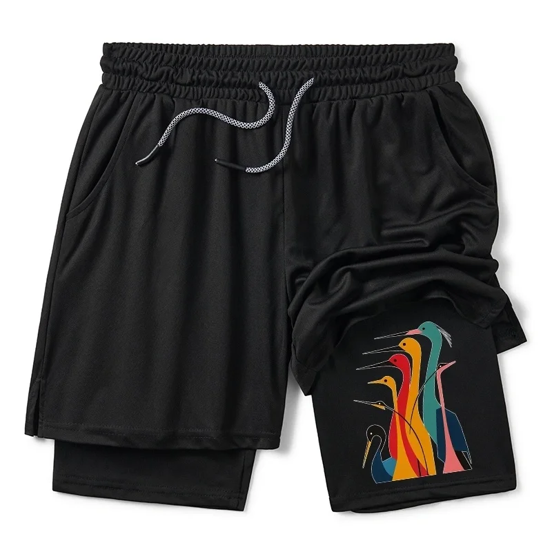 

2026 Summer 2-in-1 Breathable Mesh and Quick-Drying Shorts for Men - Fitness Double-Layer Shorts - Harajuku Casual Pants