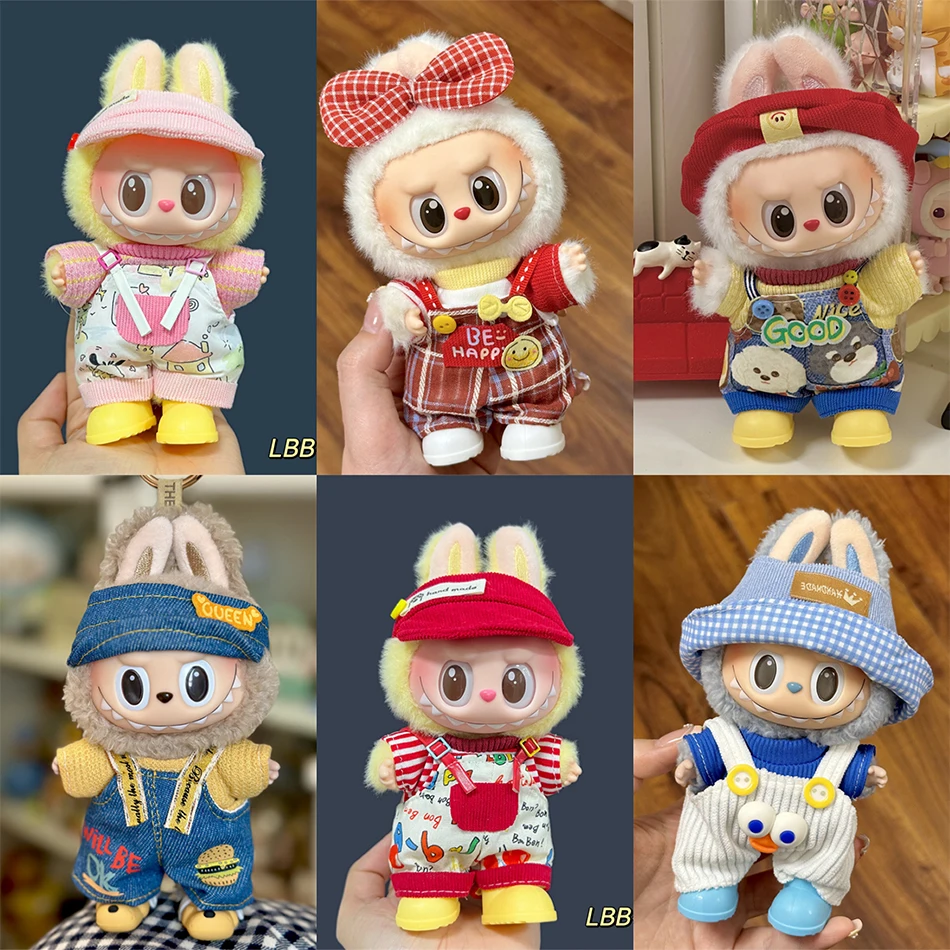 

Аниме Labubu, одежда для кукол, модные комбинезоны, Labubu Idol V1 V2, аксессуары для одежды для кукол, плюшевая кукла 15/17 см, универсальная в наличии