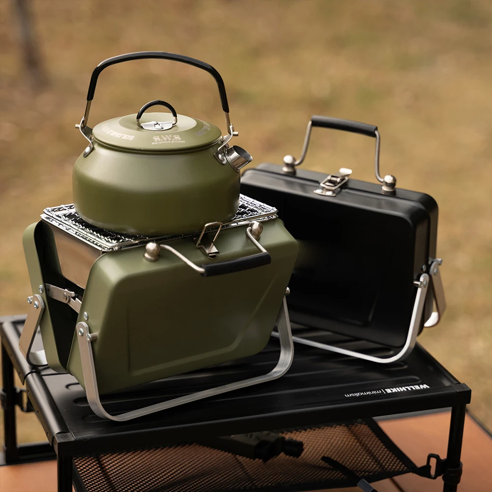 Mini Stainless Steel Barbecue Grill, Suitcase Grill for Travel V