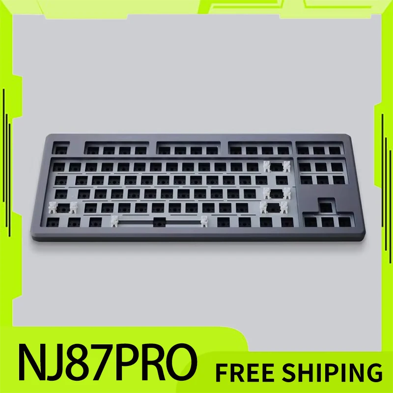 Keydous-Kit de teclado mecánico Nj87pro, teclado inalámbrico de tres modos, junta de aleación de aluminio, intercambio en caliente, personalizado, para oficina