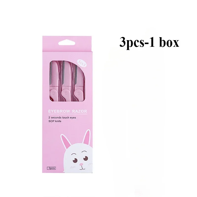 Tondeuse à sourcils pliante rose, rasoir pour aisselles, beauté du visage et des yeux, lames en acier inoxydable, outils de maquillage, 6 pièces/ensemble