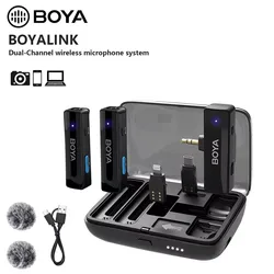 BOYA LINK BOYALINK Wireless Lavalier Lapel Microphone for iPhone Android DSLR Camera Youtube Live Streaming Audio Recording