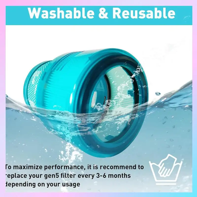 

ABRG-HEPA Filter Accessories For Dyson Gen5 Cordless Vacuum Cleaner,Reusable And Washable