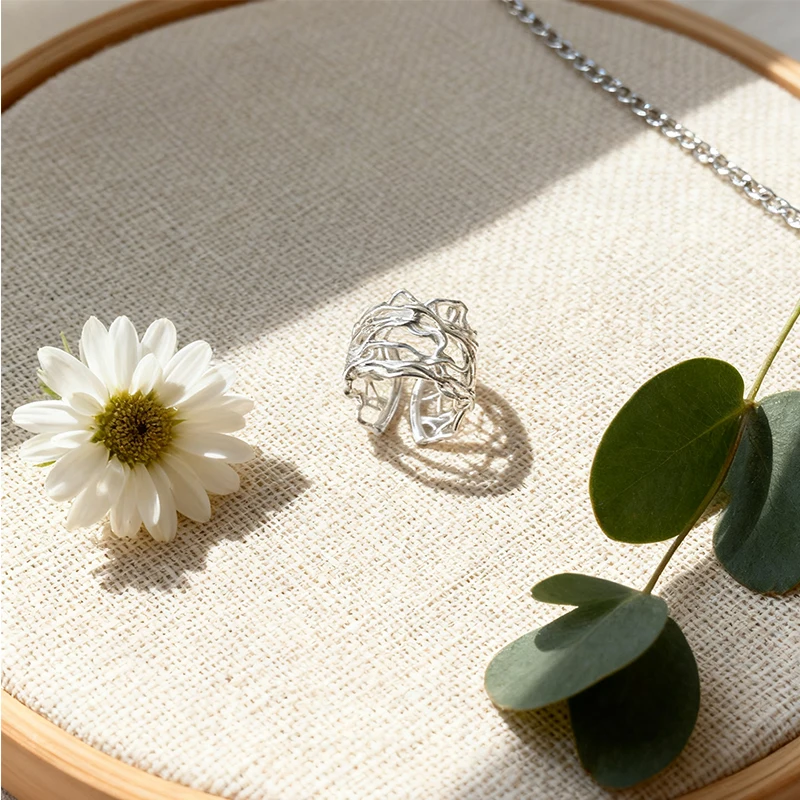 حار بيع تصميم شبكي مع خطوط بسيطة نمط عصري وبسيط قابل للتعديل للأزواج هدايا مجوهرات الحفلات السميكة #1