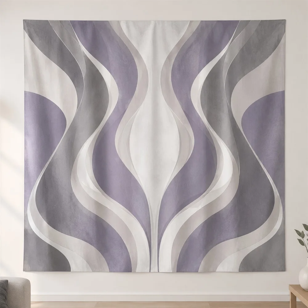 VIKAMA Organic Curves Mirror Symmetric Tapestry Wall Hanging, Modern Wall Decor Tapestries for Living Room Bedroom Entryway