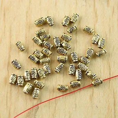 

200pcs 4.2mm dark gold-tone crafted tube spacer beads h1314