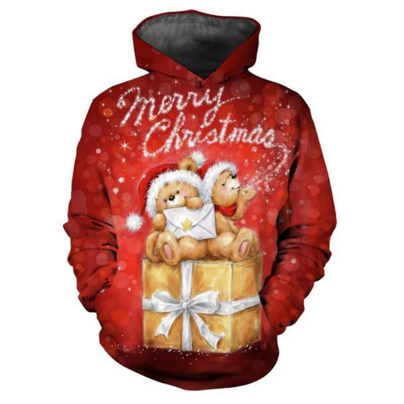 Autumn Winter Christmas Men's Personalized Fashion Hoodies 2024 Men's Casual Comfortable Hooded Sweatshirts Suitable for