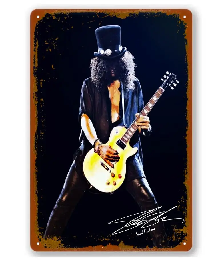 1PCS,Music Classic Slash Poster Tin Sign Vintage Metal Sign Bar Club Wall Art Decoration es