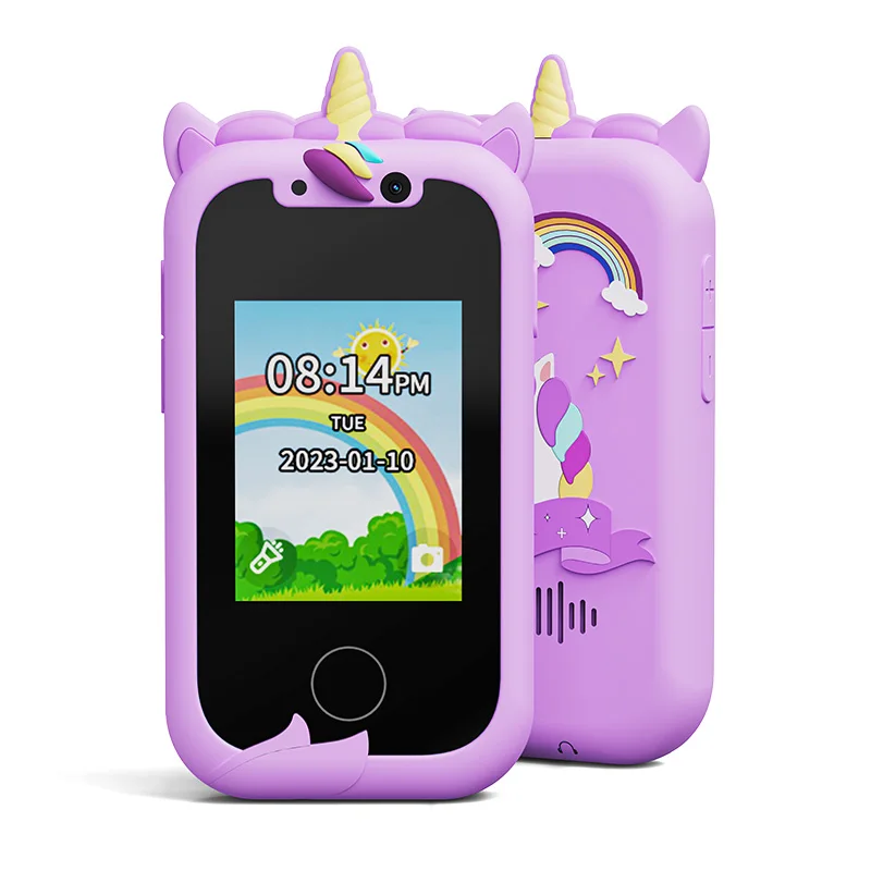 2,8 Zoll Kinder Smartphone Touchscreen Dual Kamera HD Foto Video Musik Player Spielzeug für Kinder Einhörner Weihnachten Geburtstag Geschenk