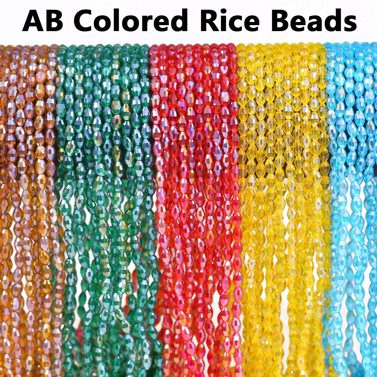 4x6mm 100-Piece Assorted-Color Glass Beads for Handmade DIY Jewelry Making Bracelets Necklaces and Fashion Accessories
