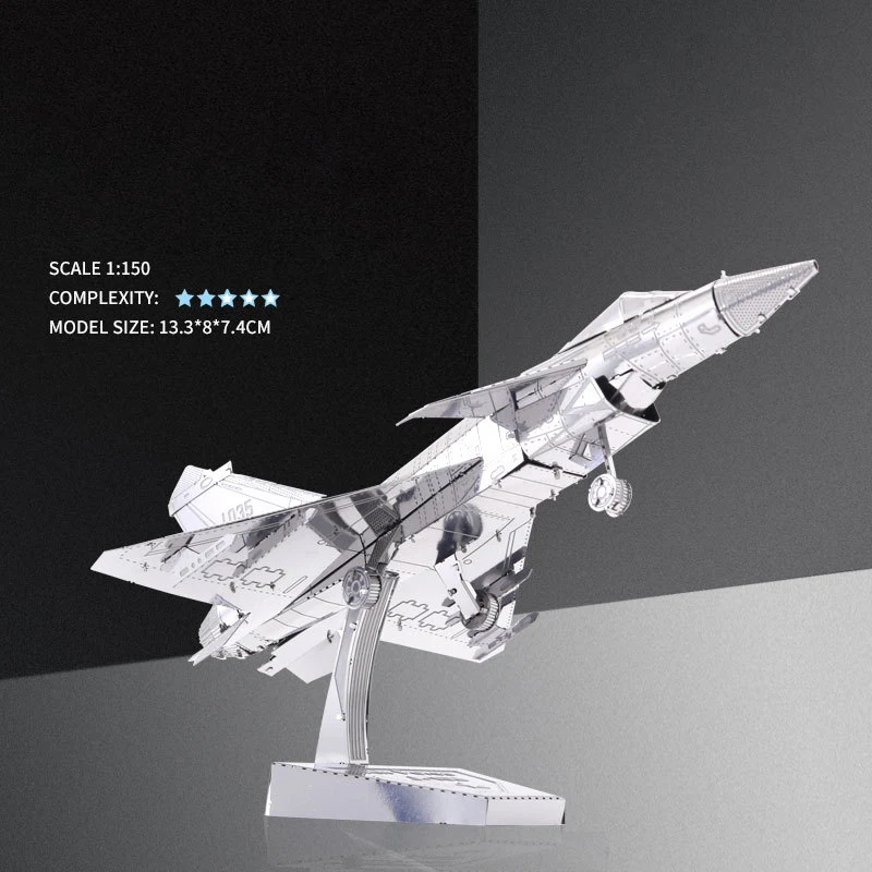 J-10 3D Metalowe puzzle zestawy modeli DIY Laser Cut Puzzle Zabawka dla dzieci