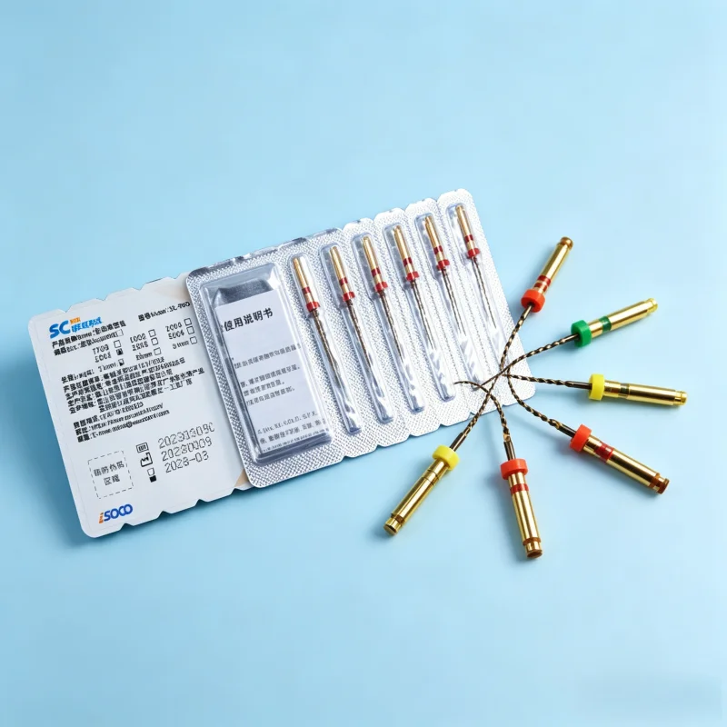 

6Pcs/Box Dental Root Canal Heat-Activated SOCO PRO Gold Nickel-Titanium Rotary Files