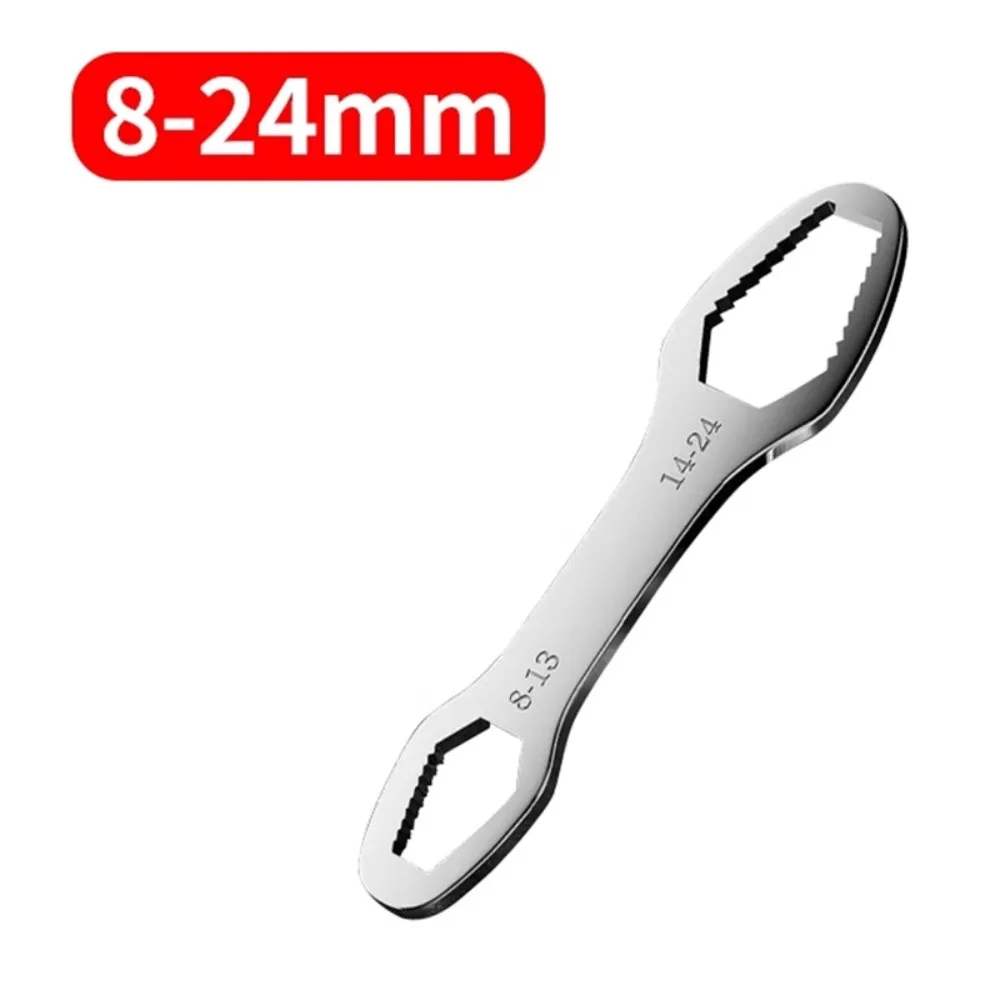 8-24mm Universal  Wrench Self-tightening Adjustable Glasses Wrenches Board Double-head  Spanner Hand Tools for Factory