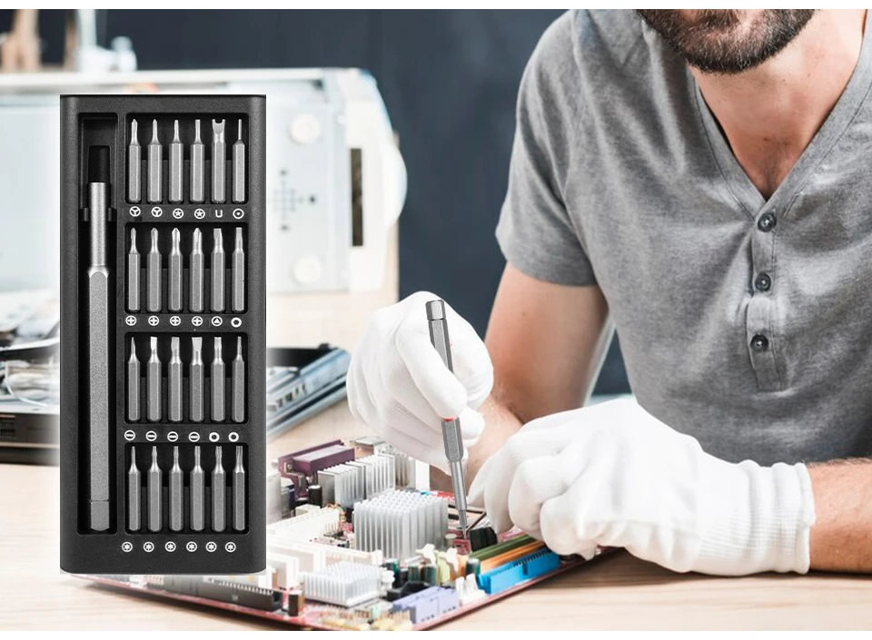 25/63 in 1 Präzisions-Magnetschraubendreher-Set, Phillips-, Torx-, Hex- und Flachbit-Spitzen, Reparaturset für iPhone, PC, Uhr, Kamera & Brillen – Detail 9