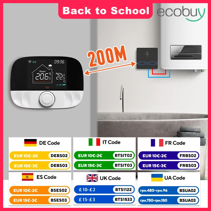 

Tuya Smart Home Wifi Thermostat Wireless Gas Boiler Battery Wifi Thermostat Smart Temperature Remote Controller Alexa Google