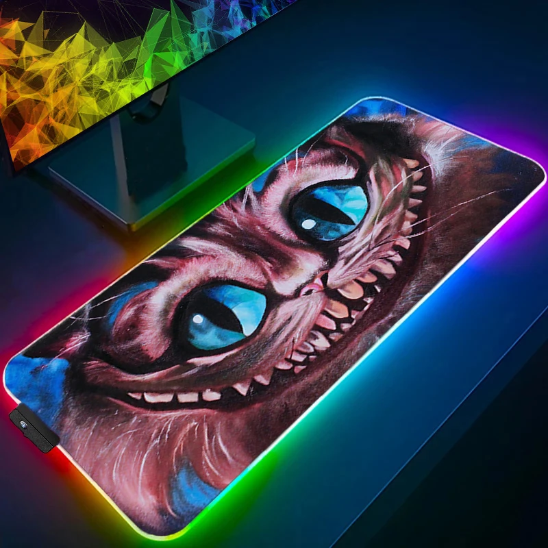 لوحة ماوس RGB أليس في بلاد العجائب ملحقات ألعاب Varmilo لوحة مفاتيح كمبيوتر شخصي حصيرة مكتبية سجادة بإضاءة خلفية LED لوحة ماوس