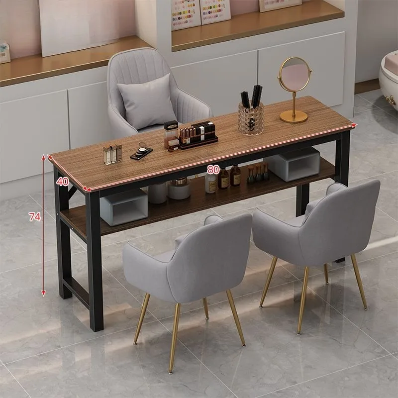 

Workstation Makeup Nail Desk Single Organizer Chair Wooden Nail Desk Aesthetic Beauty Luxury Mesa De Unha House Accessories