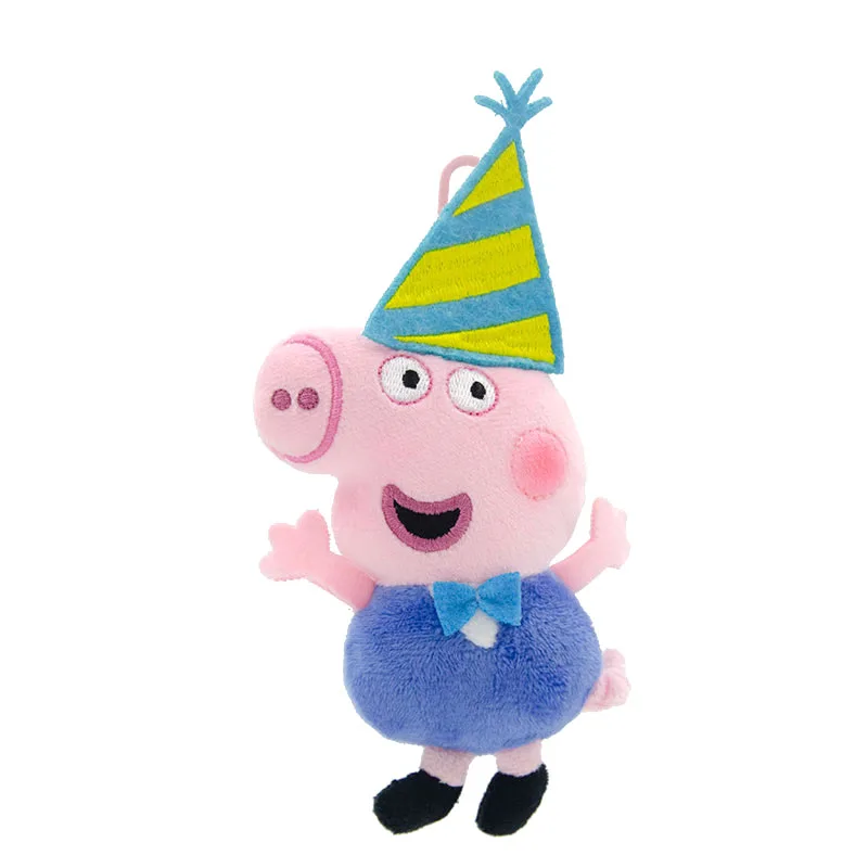 Echte Peppa Pig George Knuffels Hoge Kwaliteit Sleutelhanger Hot Cartoon Dier Sleutelhanger Pop Hanger Kinderen Kerstcadeaus