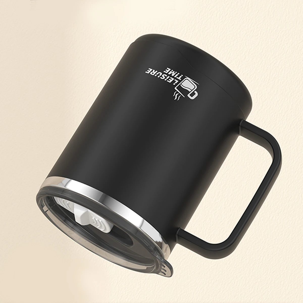 WORTHBUY كوب قهوة معزول بجدار مزدوج من الفولاذ المقاوم للصدأ بمقبض كوب ماء محكم الغلق محمول كوب شرب بسعة كبيرة