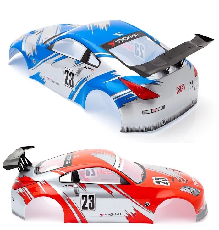 006 blue+red PVC painted body shell /Accessories for 1/10 R/C racing drift cars HSP 94123 190mm Width 260 wheelbase