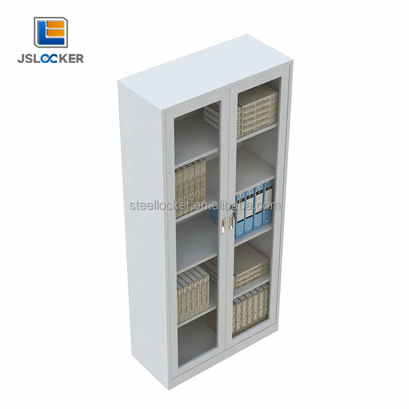 현대식 파일 캐비닛 유리 도어 철제 파일 캐비닛 금속 사무실 파일 보관함