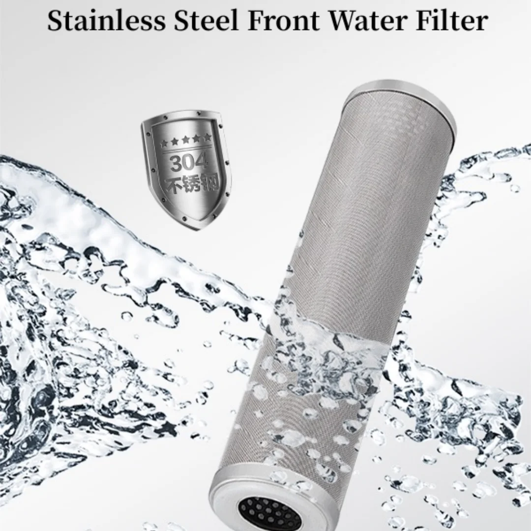 Filtro de agua de acero inoxidable de 10 pulgadas, se puede limpiar y reutilizar, resistente a la corrosión, resistente a altas temperaturas, 5