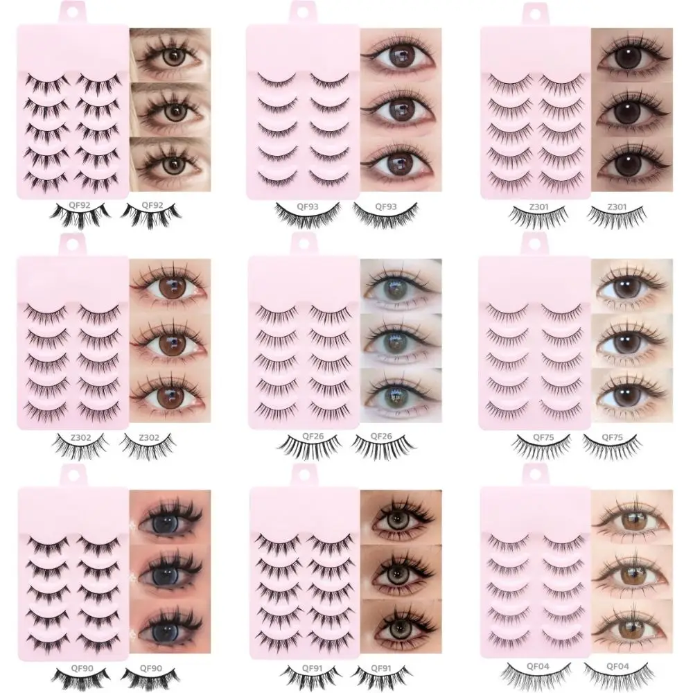 شعبية 5 أزواج مانغا جلدة أنماط متعددة أنيمي تأثيري مجزأة الرموش الصناعية DIY بها بنفسك اليدوية رموش اصطناعية Wome