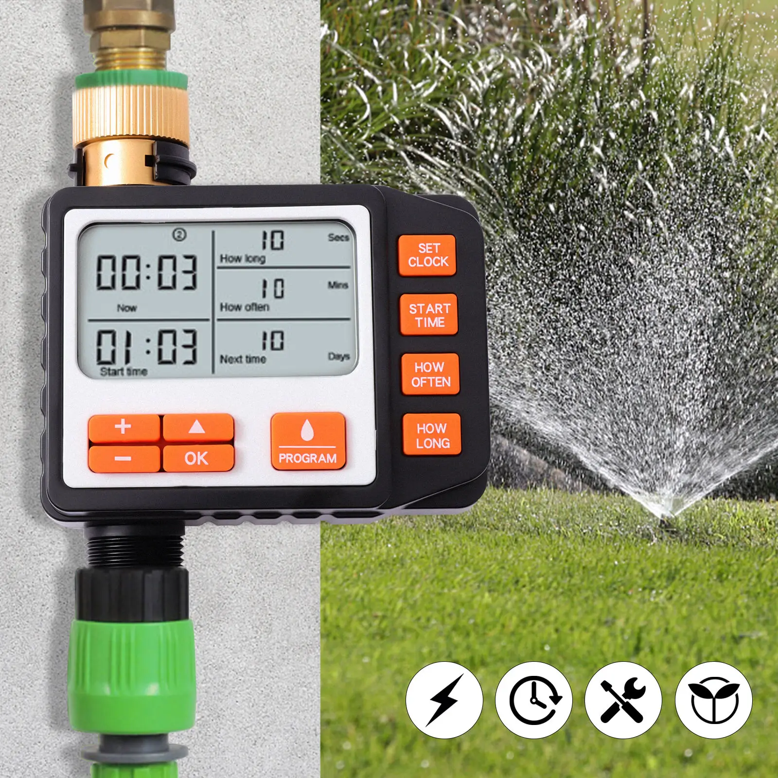 Outdoor Lawn Sprinkler Timer Water Hose Timer Drip Irrigation Water Timer with Irrigation Digital Rain Sensor for Patio Garden