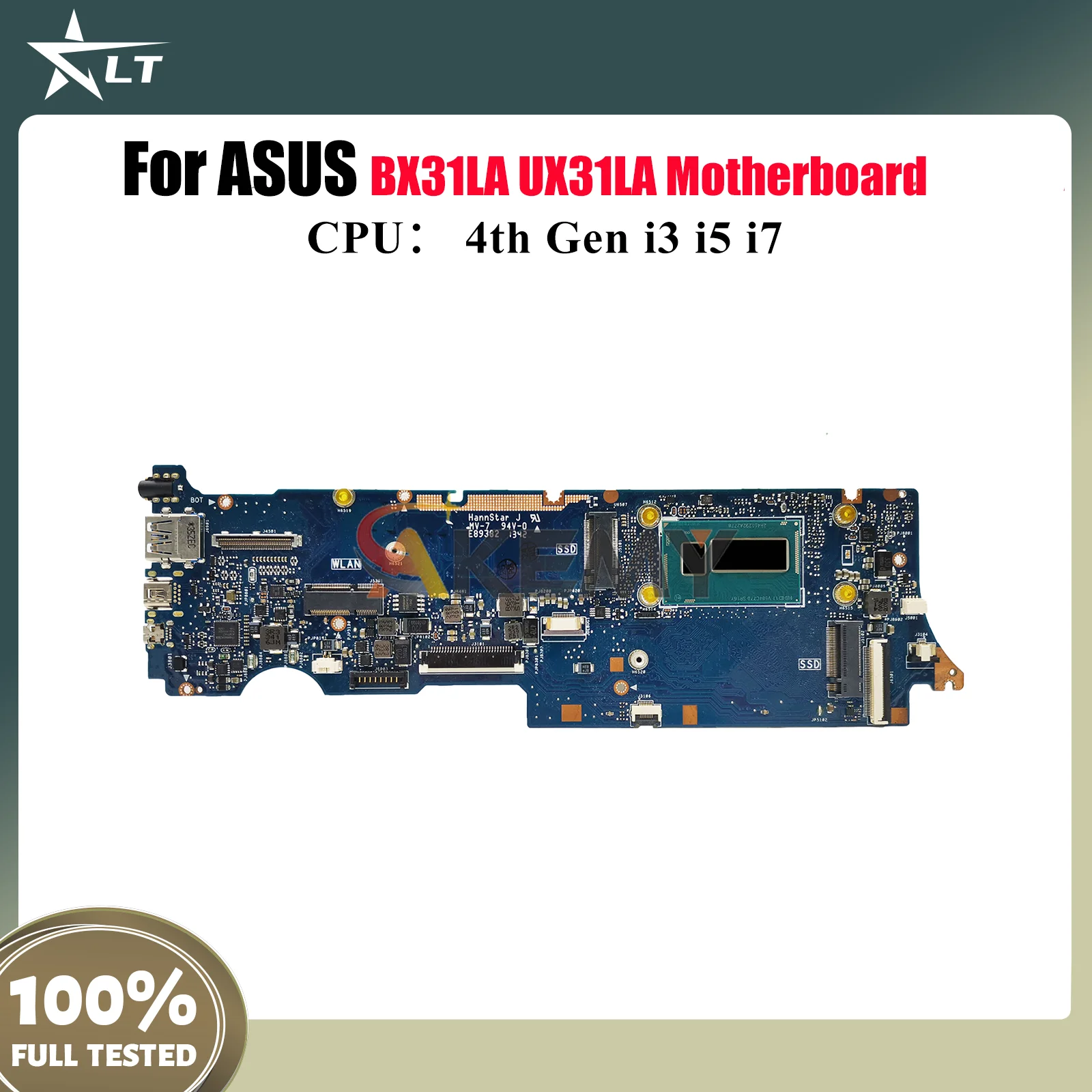 

UX31LA Laptop Motherboard For ASUS ZenBook UX31L BX31LA UX31LA Notebook Mainboard With i3 i5 i7 CPU 100% tests OK fast shipping