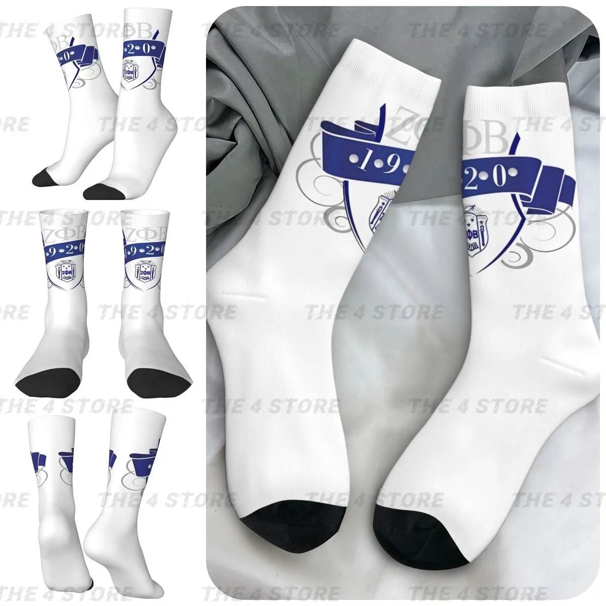 

High elasticity polyester fiber 3D printing cosy Unisex Cycling ZPB Sorority Logo Interesting Four Seasons Socks