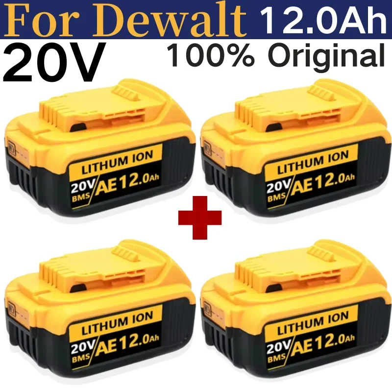 

New 100% Original 12000mAh 20V for Dewalt Power Tool Battery DCB206 20V 12.0Ah Battery DCB206 20V Battery DCB205 DCB204-2 DCB200