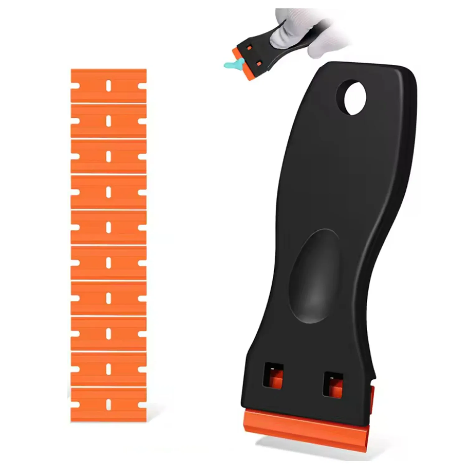 Plastic Scraper Tool for Glue Removal & 3D Printer Scratch Free W/ 10 Replacement Blades