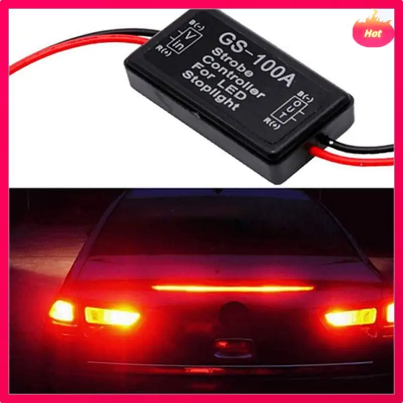 

4Piece GS-100A Brake Light Flasher Module DC 12-24V 24W High Brake Controller Tail Lamp Safety Prompt Controller