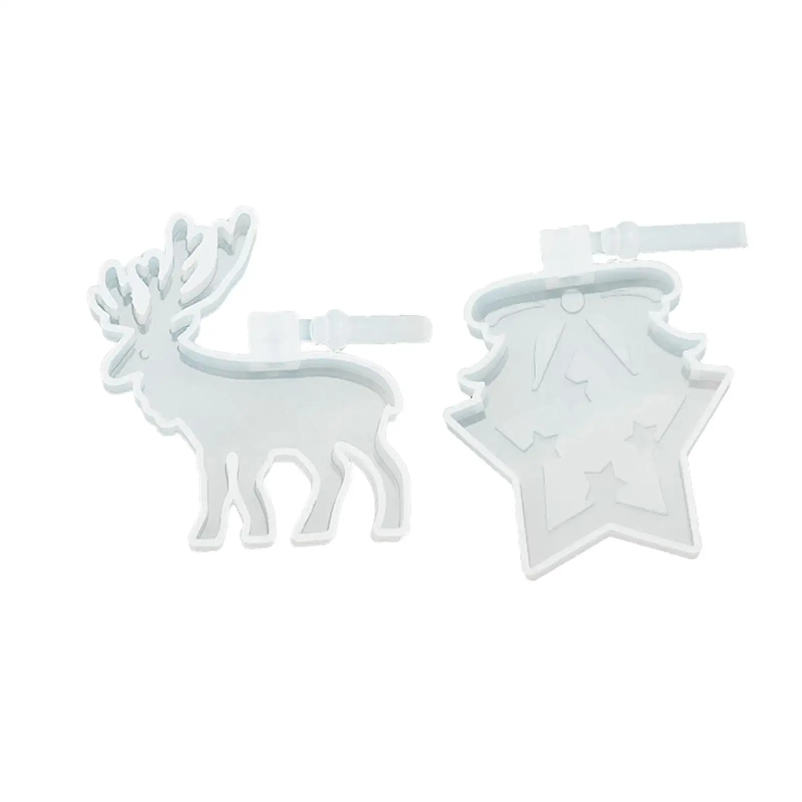 Reusable Christmas Silicone Mold for Epoxy Resin Candle Holder Lantern Decor with Santa Claus Tree Snowflake Pendant for DIY