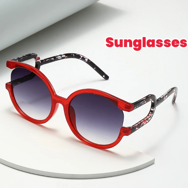 

New Round Exaggerated Leg Shaped Sunglasses Y2K Futuristic Large Frame Sunglasses Oversized Summer Sun Shades UV400 Eyeglasses